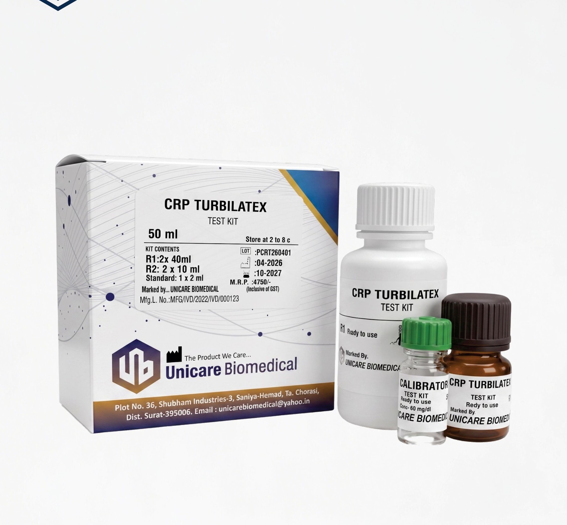 CRP Turbilatex Test Kit by Unicare Biomedical for specialty diagnostics in India