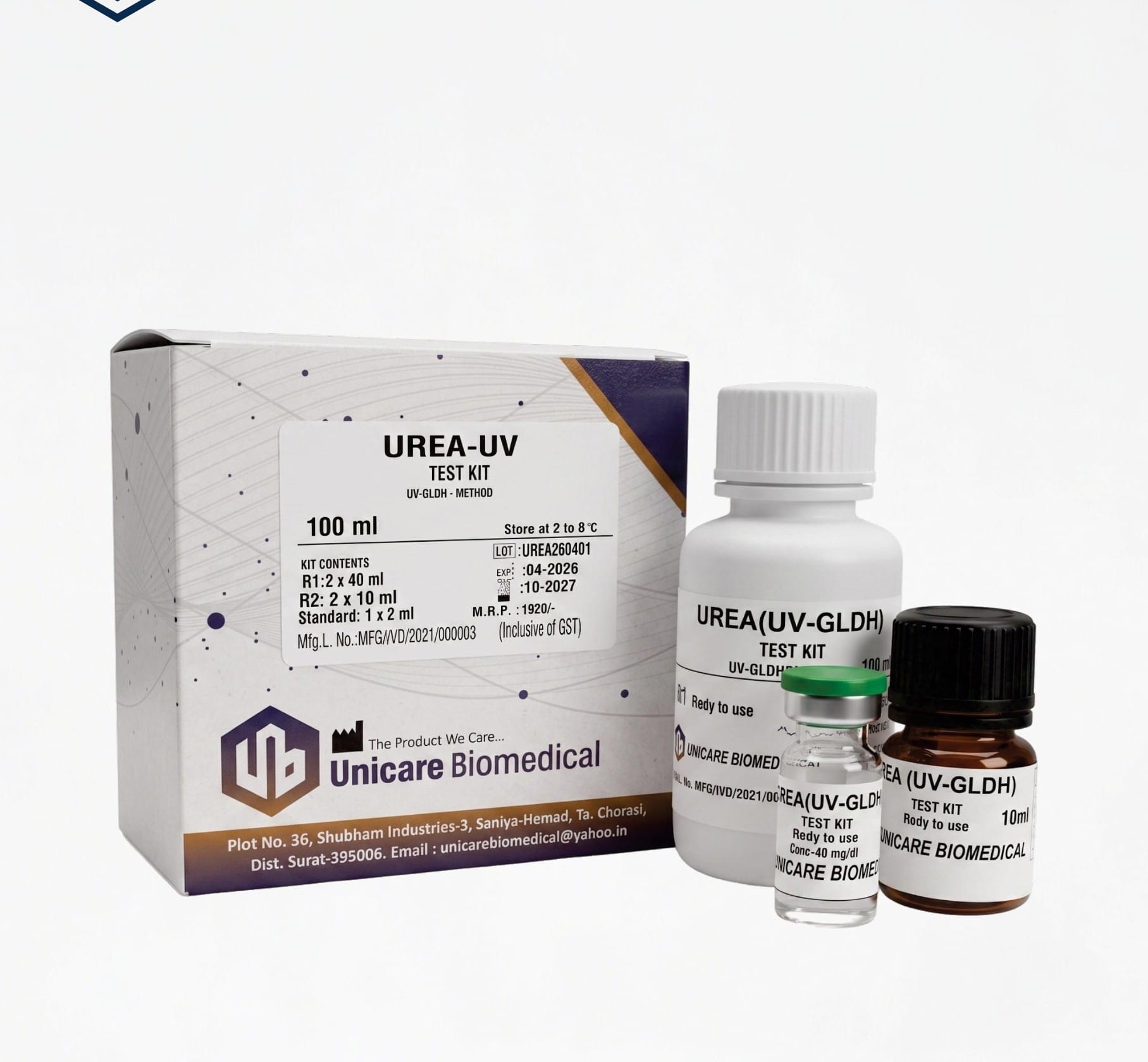 Urea-UV Test Kit by Unicare Biomedical for clinical chemistry kits in Surat Gujarat India